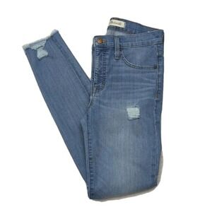 Madewell Jeans Size 26 Skinny 9" High Rise Distressed Women Style H5789 Denim